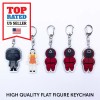 Squid Game Figures Flat Keychain Charms Masked Soldiers Doll Set of 5