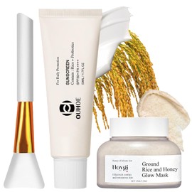 Rice Beauty Mask with Rice Probiotics Sunscreen SPF 50+, Sun Cream Face, Face Mask, Rice Honey, Nourishing Mask Beauty, Repairs the Skin Barrier, Moisturising Light Texture Sun Protection