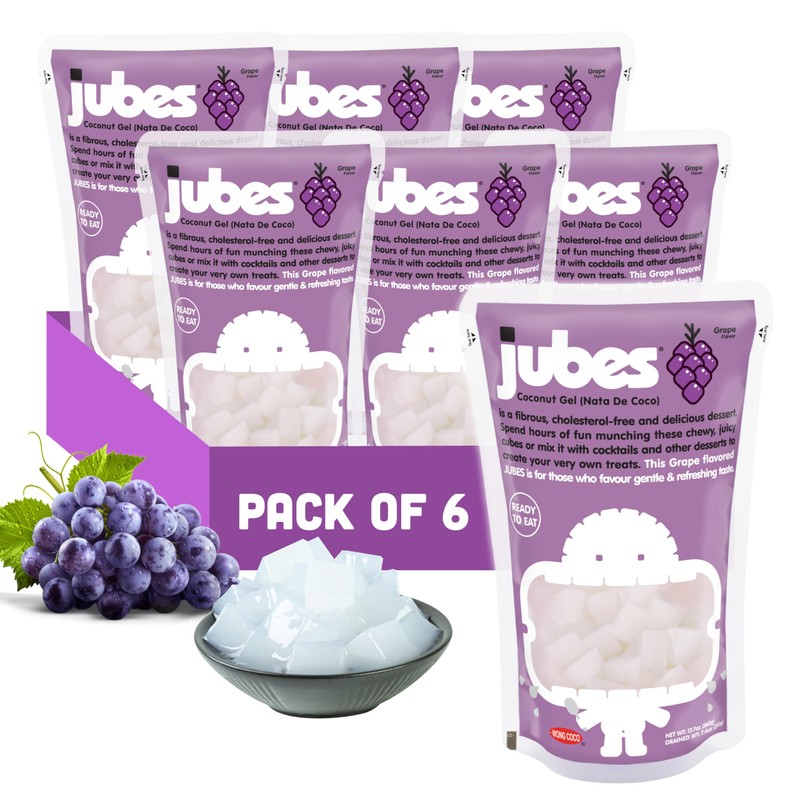 Jubes Grape Nata De Coco Jelly Cubes (12.7 oz, Pack