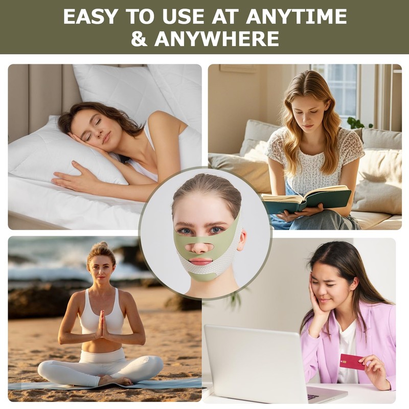 V-Line Lifting Chin Strap for Sleeping, Purely Physical and Side