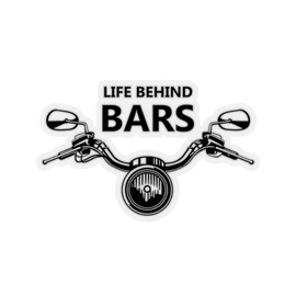 Teegarb Letter Blanket Sticker Decal Life Behind Bars Motorcycle Stickers for Laptop Car 3" × 3" / Transparent