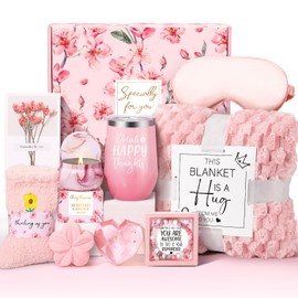 Gift Baskets for Women, Unique Birthday Gifts for Women, Best Friend Birthday Gifts, Self Care Gift Get Well Soon Basket, Cherry Blossom Relaxing Care Package for Mom Her BFF Sister Wife Girlfriend