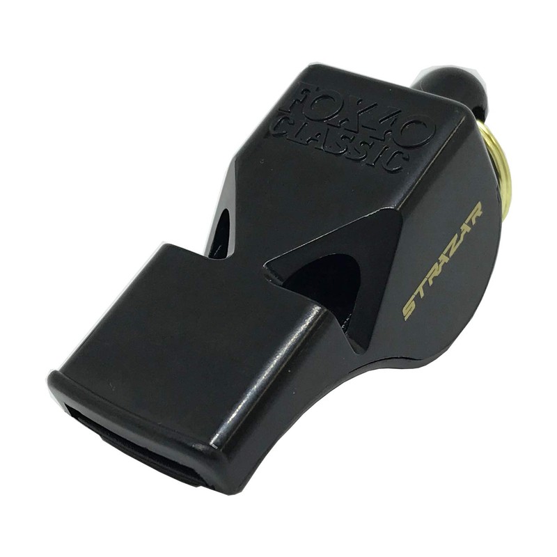 FOX40 Classic 115db Whistle (Black) Lanyard Included, Pealess Construction (No