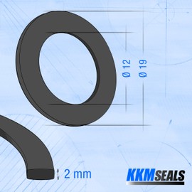 KKMSEALS EPDM Sealing Rings 1/2 Inch - Rubber Rings Seal Set - Flat Seal Rubber Tap Seal - Seals Sanitary Washers Set - Rubber Seal (Pack of 10, 19 x 12 x 2 mm)