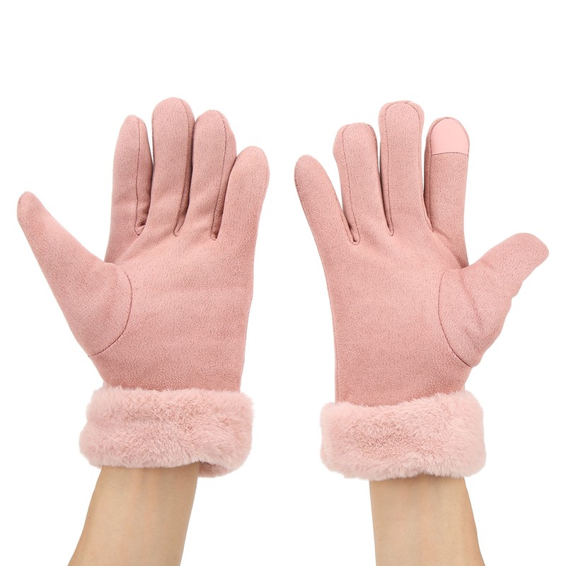 Pink USB Heating Gloves Hand Warmer Touch Screen Design Adjustable