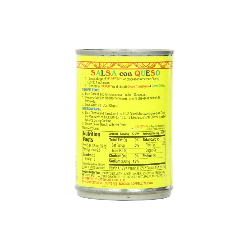 Hatch Tomatoes Diced with Green Chilies, Medium, 10-Ounce (Pack of