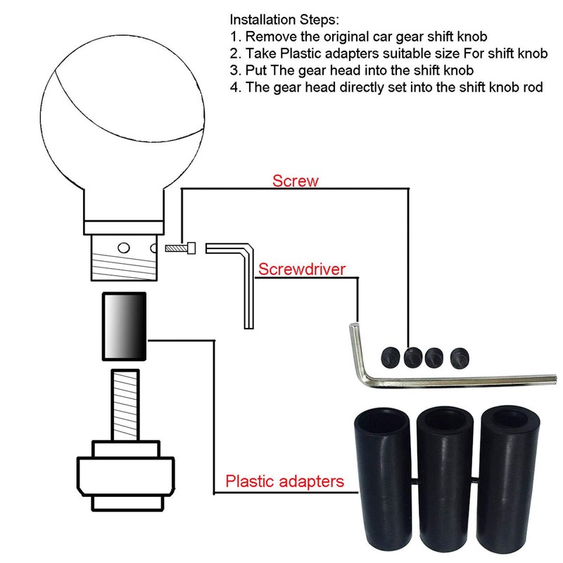 Abfer Shifter Knob 5 Speed Leather Car Gear Stick Shifting