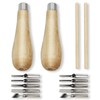 RFYTDCF 2 Linocut Tool Set, Linoleum Carving Set with 5