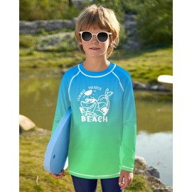 BesserBay Children's UV Shirt Long Sleeves Rash Guard Quick-Drying UV Swimming Shirt for Boys 110-160, Beach green