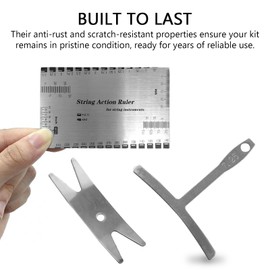 Musiin Guitar and Bass Tool Set, 11-piece precision setup kit with stainless steel lower string radius gauge, double-sided measuring tape and multi-tool wrench for beautiful instrument playing