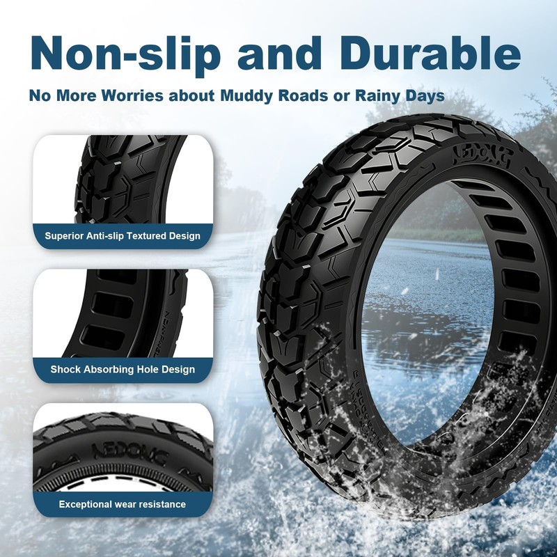 60/70-6.5 Scooter Tire Tubeless, 10x2.50 Front or Rear Replacement Explosion-Proof