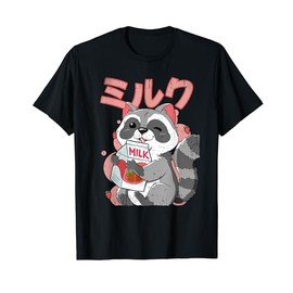Latte Alla Fragola Kawaii Procione Maglietta