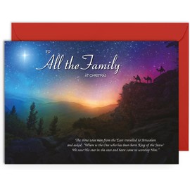 To All The Family Religious Christmas Card - The Journey - Medium Sized Card (A5 Size -148mm x 210mm) with Envelope