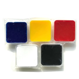 Glycerin Soap MP Soap, Coloring Agent, 5 Color Set (Red, Blue, Yellow, White, 6.1 oz (170 g) + Black, 3.5 oz (100 g), Handmade Soap Material, Glycerin Clear Soap, MP Soap Coloring Material