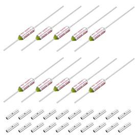 sourcing map 10 Pcs Metal Temperature Thermal Fuse SF85 85C 185F 10A 250V Cutoff Thermal Fuse with 20 Pcs BN1.25 Bare Terminal Butt Connector