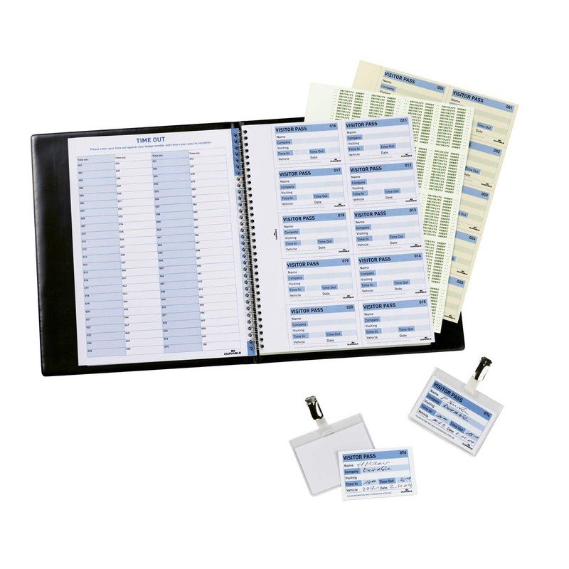 Durable 146365 Visitor Book 100, Leather Look Cover, 100 Perforated