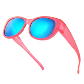 SHEEN KELLY TR90 Oversized Fits Over Sunglasses Mirrored Polarized Lens Cateye for Women Driver Goggles Over Glasses Lightweight