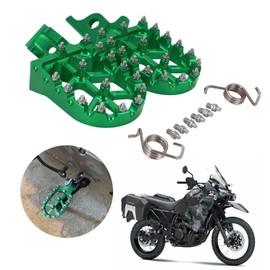 JFG RACING Motorcycle FootPegs Foot Pegs Pedals Rests CNC for KLR 650 KLR650 1987-2018 2021-2024 Green