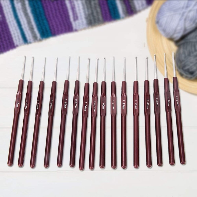 Cyrank Micro Crochet Hook, 16PCS Crochet Hooks Set, Lace Crochet