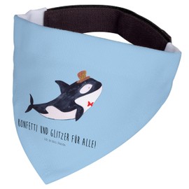 Mr. & Mrs. Panda M Orca Cylinder Dog Bandana - Gift, Medium, Glitter, Holiday, Sea Creatures, Sea, Fete, Medium Dogs, Celebration, Narwhal