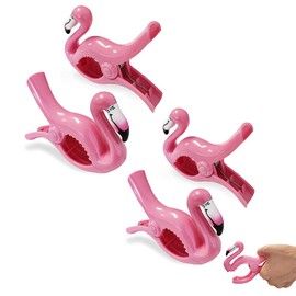 Beach Towel Chair Clips 4Pcs, Big Size Flamingo Pink, Plastic Lounge Chair Towel Clips, Pool Clips to Keep Your Towel from Blowing Away for Family Daliy Use