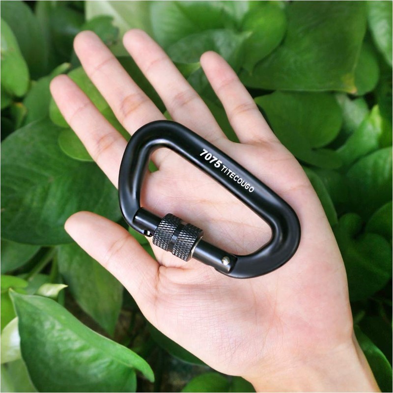 TITECOUGO Screw Lock Carabiner, 12Kn, Aluminum Alloy, Carabiner, 264.6 lbs