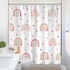 Ufeela Boho Rainbow Shower Curtain 72Wx84L Inch Extra Long Kids
