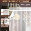 DLTAY Dark Brown and Black Hookless Shower Curtain with Snap
