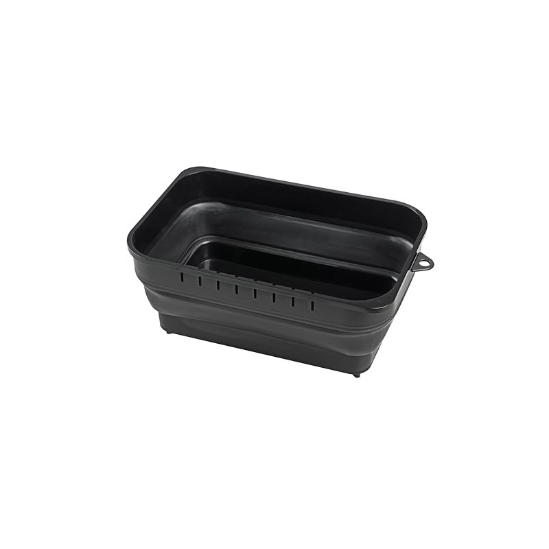 BLKP. Pearl Metal Washtub, Square Shape, Foldable, Includes Drain Stopper,