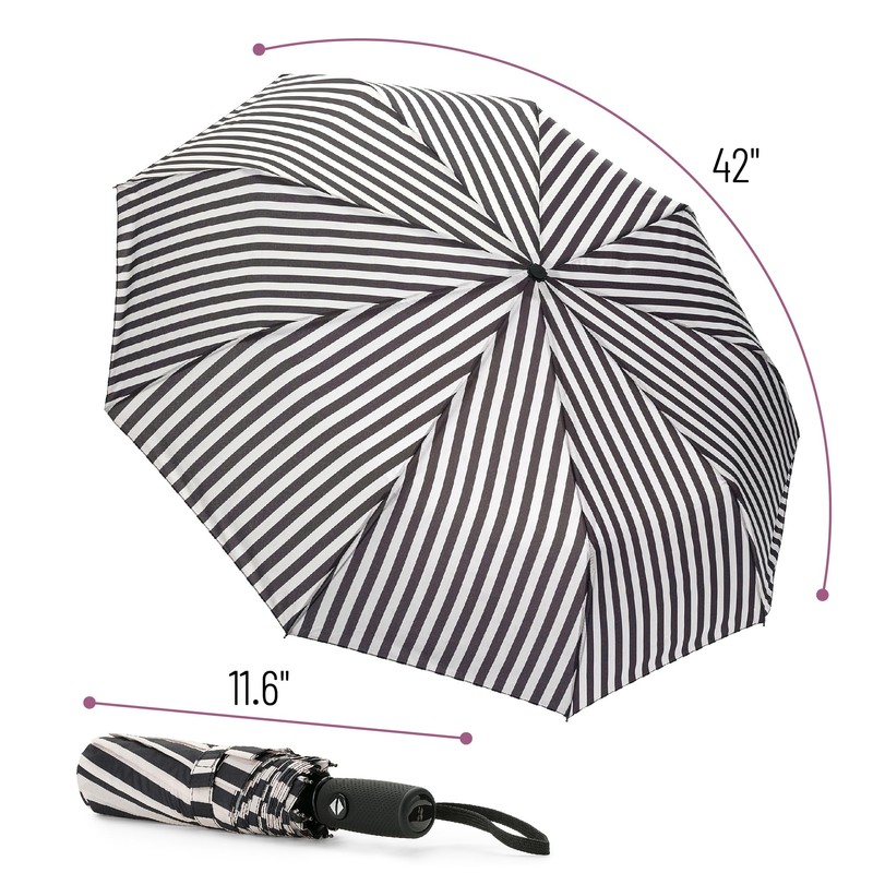 Mr. Pen Windproof Travel Umbrella - Zebra Stripes, Automatic, Compact,
