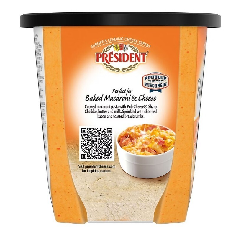 President Pub Cheese by President Sharp Cheddar Spreadable Cheese and