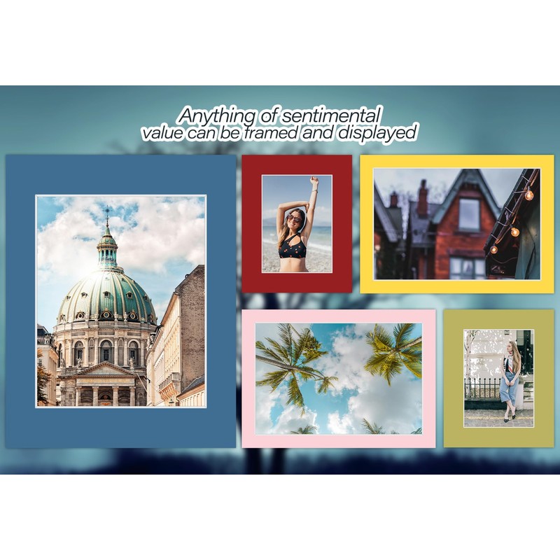 Mat Board Center, 10-Pack 8x10 Mixed Color Uncut Mat Boards/Backing