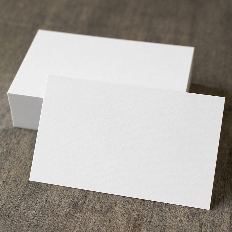 BAY LETTERPRESS Blank Cards, Business Card Size, White, Fine Paper,