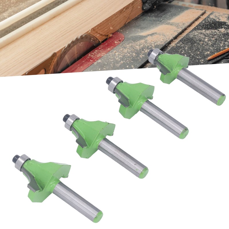 4 Pcs Roundover Router Bit 8mm Shank 5/8in 3/4in 7/8in