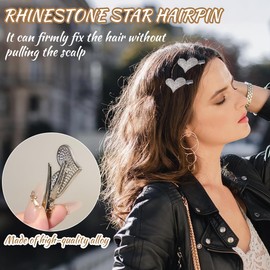 PYEUIFT Pack of 10 Cute Rhinestone Hair Clips, Pearl Rhinestone Hair Pins, Hair Pins, Sparkling Fashion Hair Clips, Styling Y2k Accessories for Women, Girls, Party, Birthday Gift Supplies