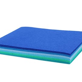 HellooColor 6x5 Pcs Felt Fabric Sheet 8x12 inches Blue Series Craft Squares Nonwoven 1mm Thick