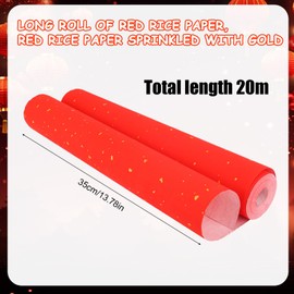 Red Scroll Paper, Chinese Red Xuan Paper Roll Chinese Calligraphy Couplets/Chunlian/Duilian Red Paper Red Rice Paper Spring Festival Scrolls for Chinese New Year Decoration