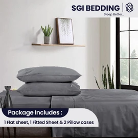 SGI bedding RV King Sheets Luxury Soft 100% Egyptian Cotton -Classic Collection Bed Sheet Set for RV King 72x80 Mattress Dark Gray Solid 600 Thread Count Deep Pocket...