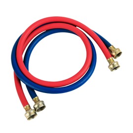 Solimeta 2 Pack Rubber Washing Machine Hoses, 6 Ft Burst Proof Red and Blue Washer Machine Hot and Cold Water Connection Inlet Supply Lines