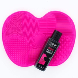 theMUAproject Silicone Brush Cleaning Mat with Suction Cups and Liquid Brush Cleaning Shampoo Combo