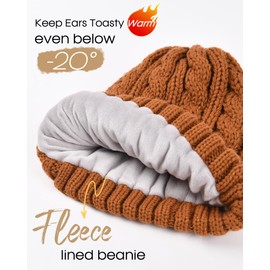 FURTALK Womens Winter Hat Scarf Gloves Set Fleece Lined Beanie with Pom Long Scarf Touchscreen Gloves