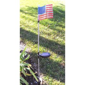 Ntertainment House Set of 1 Solar Garden Stake Lights with Color Changing LED or Regular White LED Landscape Path Lights (1 Piece) (Flag (White LED only))