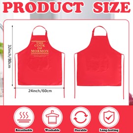 Chicingyou 3 Pcs LDS Mormon Apron Missionary Gifts Christ Cook Apron LDS Bishop Gift for Fathers, Sons, and Elders
