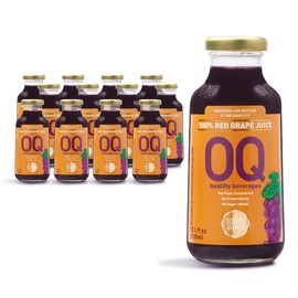 OQ Healthy Beverages Brazilian Whole Grape Juice, 100% Pure | No Sugar Added | Naturally Rich Grape Flavor | 10.14 fl oz (Pack of 12)