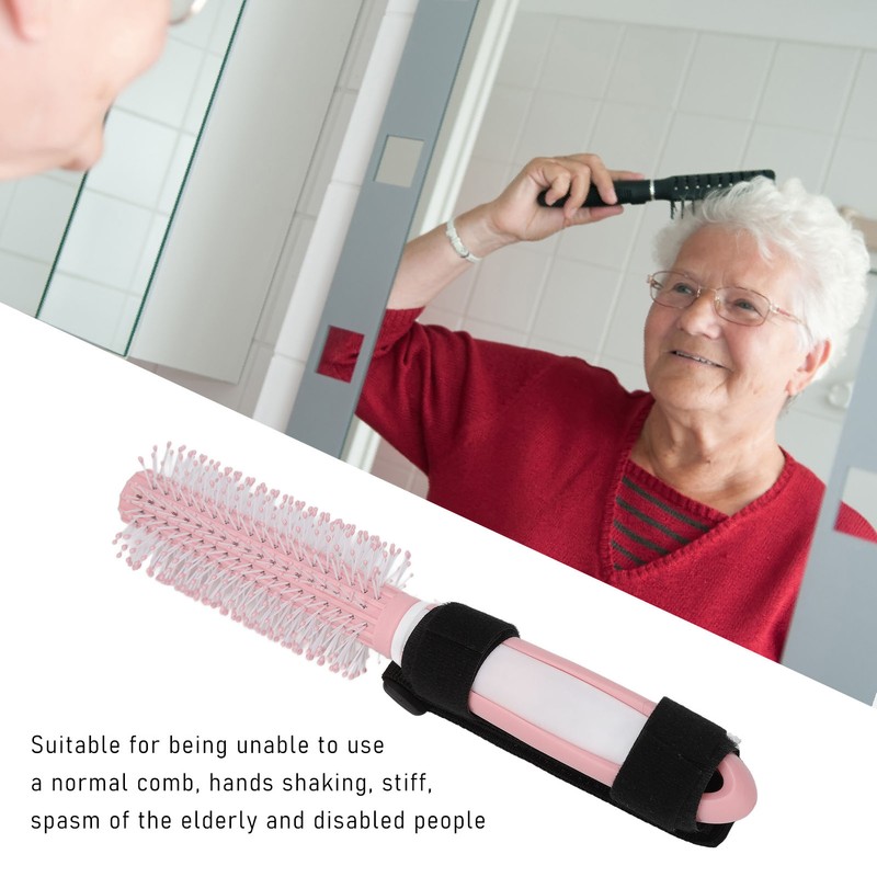Handicapped Auxiliary Comb Portable Plastic Handle Comb Hair Brush for