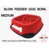 BFSEALS Slow Fedeer Pet Eater Bowl, MEDIUM, Elegant Red color