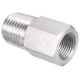TA-VIGOR 1Pc Reducer Hex Bushing, 1/4 NPT Male to 1/8 G Female Stainless Steel Reducing Pipe Fitting Adapter for Water Oil Air Pressure Gauge, Pipe Connecting Conversion