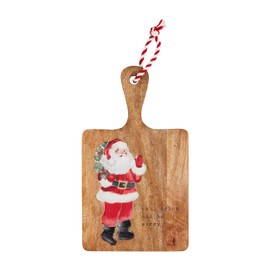 Mud Pie Square Santa Wood Enamel Serving Boards, 16 1/2" x 9 1/2", BROWN