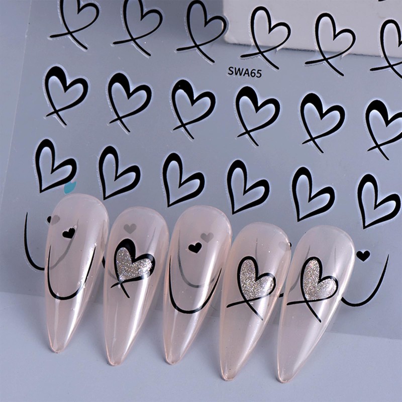 JMEOWIO Nagelsticker Valentinstag 10 Blatt Nail Art Sticker Selbstklebend Nagelaufkleber