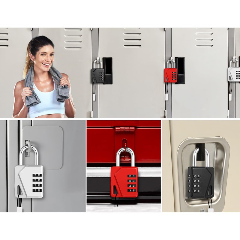 ZHEGE Padlock with Combination Code, 4-Digit Combination Lock with Name